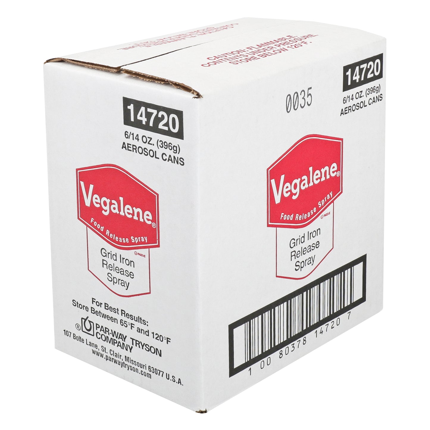 Vegalene Grid Iron Release And Pan Spray Aerosol 14 Ounce Size - 6 Per Case.