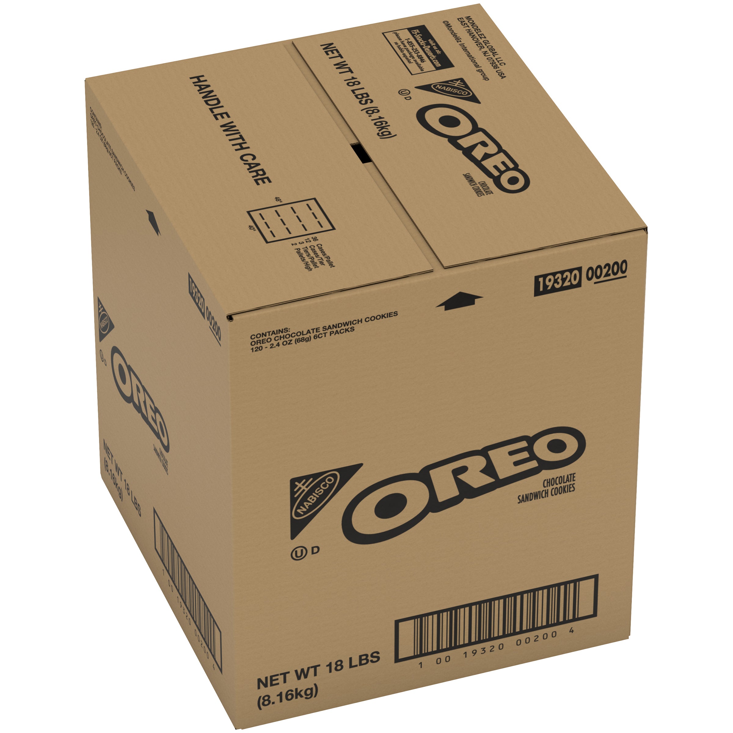 Oreo Cookies Sleeve Chocolate Z 2.4 Ounce Size - 120 Per Case.