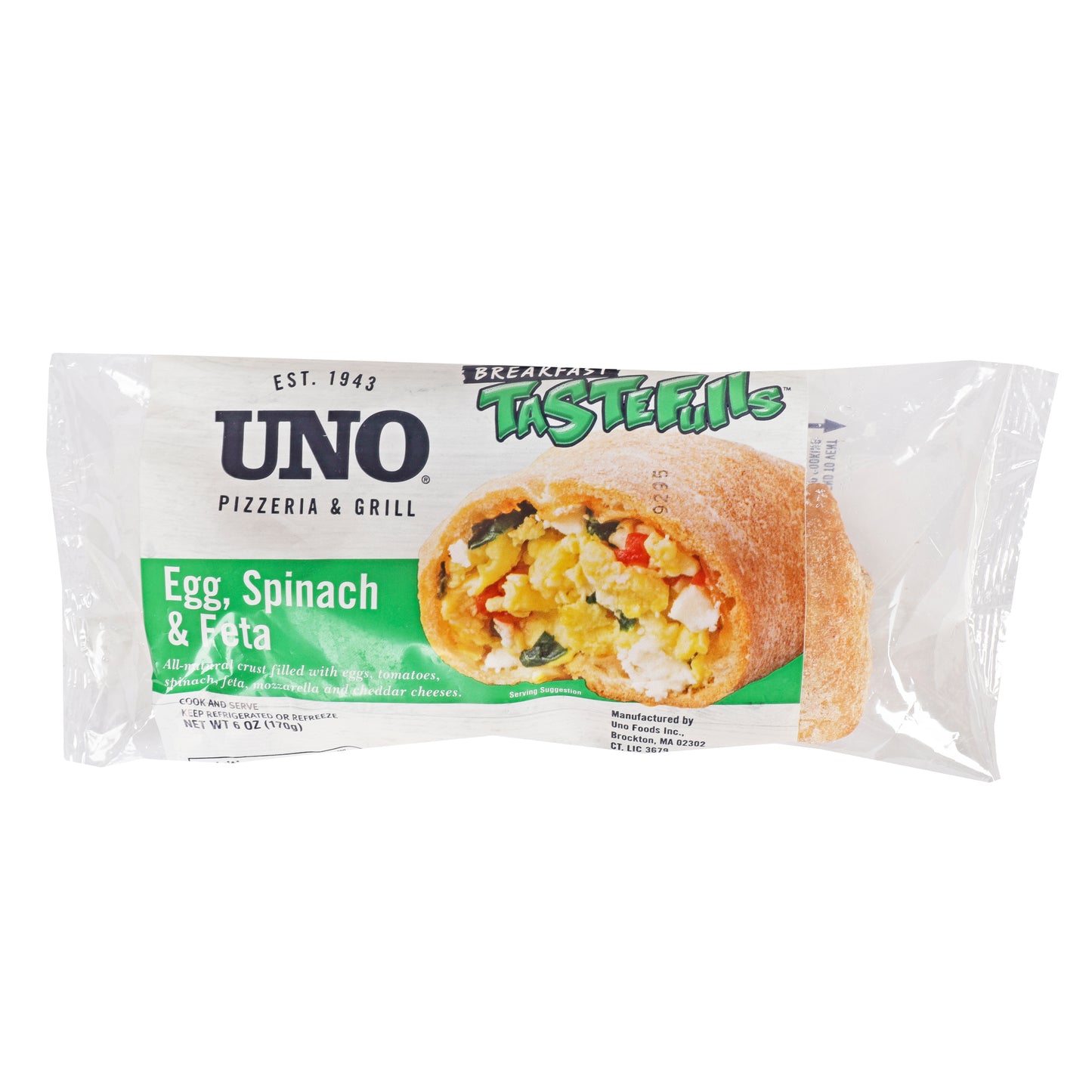 Uno Foods Inc Egg Spinach & Feta Calzone 1 Each - 8 Per Case.