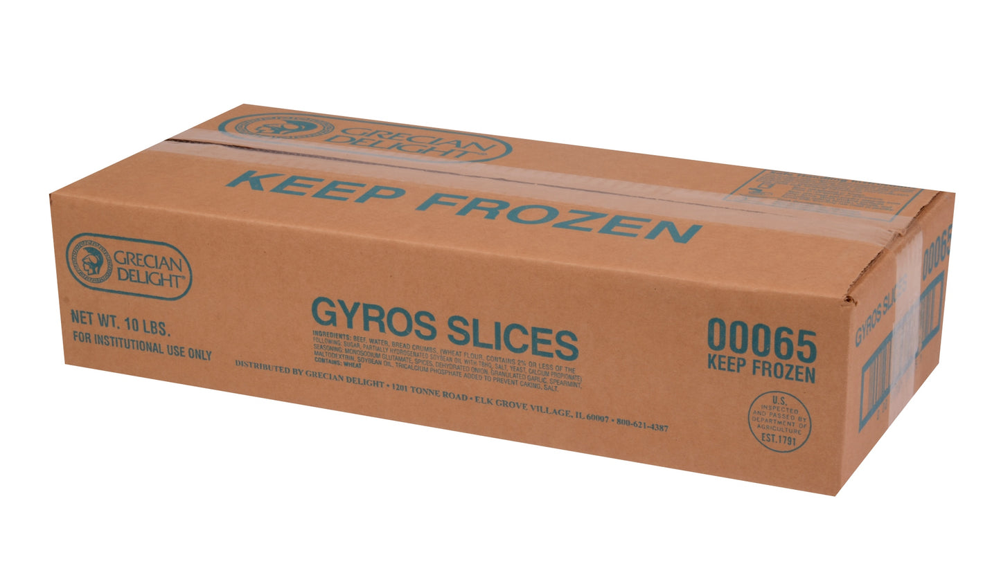 Iqf Gyros Slices 10 Pound Each - 1 Per Case.