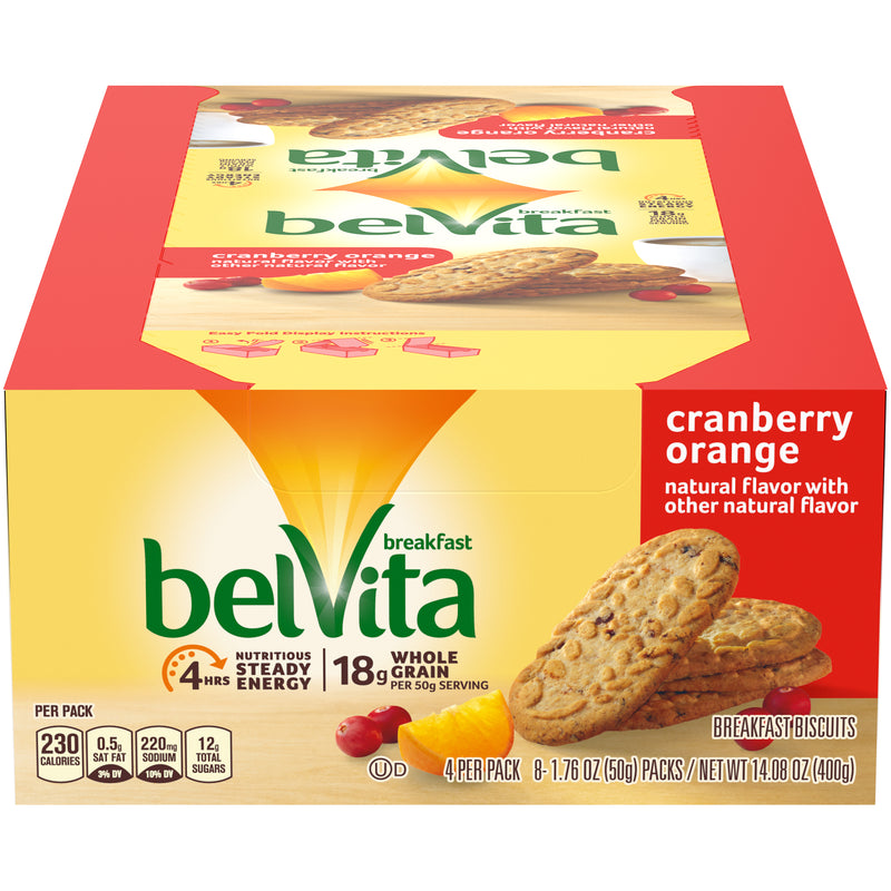 Belvita Breakfast Biscuit Cranberry Orange 1.76 Ounce Size - 64 Per Case.