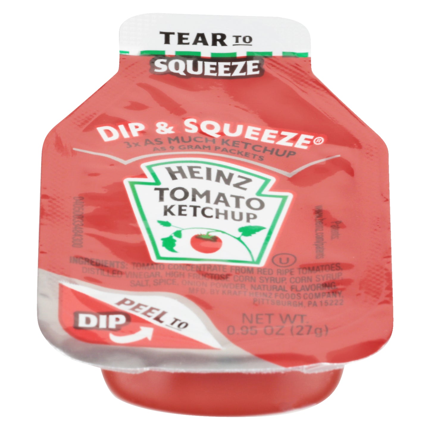 HEINZ Single Serve Ketchup DIP & SQUEEZE Packet 27 gr. Container 500)