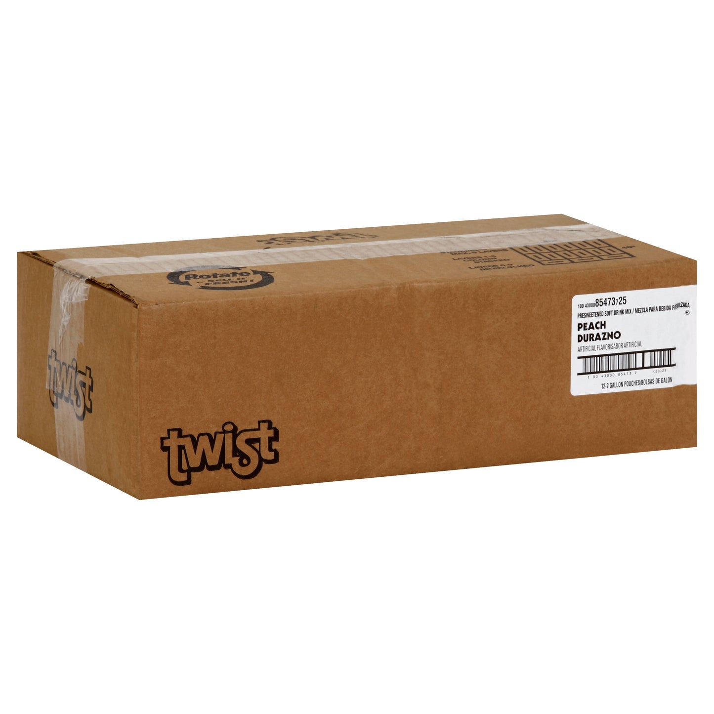 TWIST Peach Powdered Beverage Mix 8.6 Ounce Pouch 12