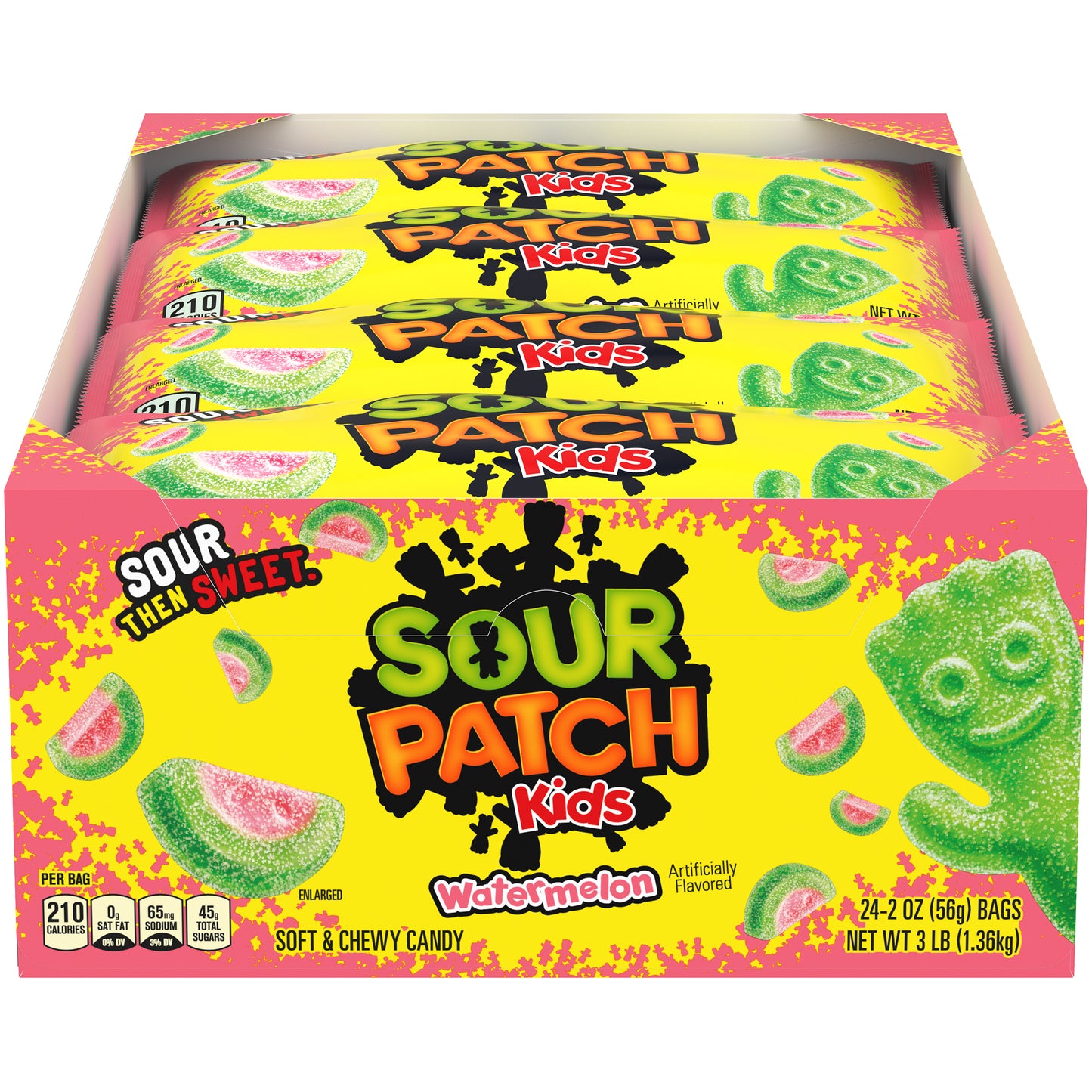 Sour Patch Watermelon Soft Candy Fat Free Z 2 Ounce Size - 288 Per Case.