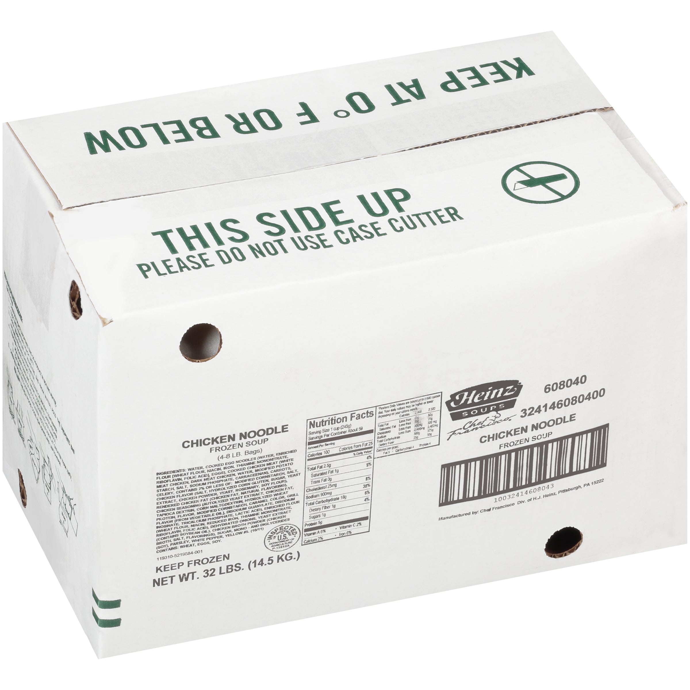 HEINZ CHEF FRANCISCO Chicken Noodle Soup 8 lb. Bag 4 Per Case
