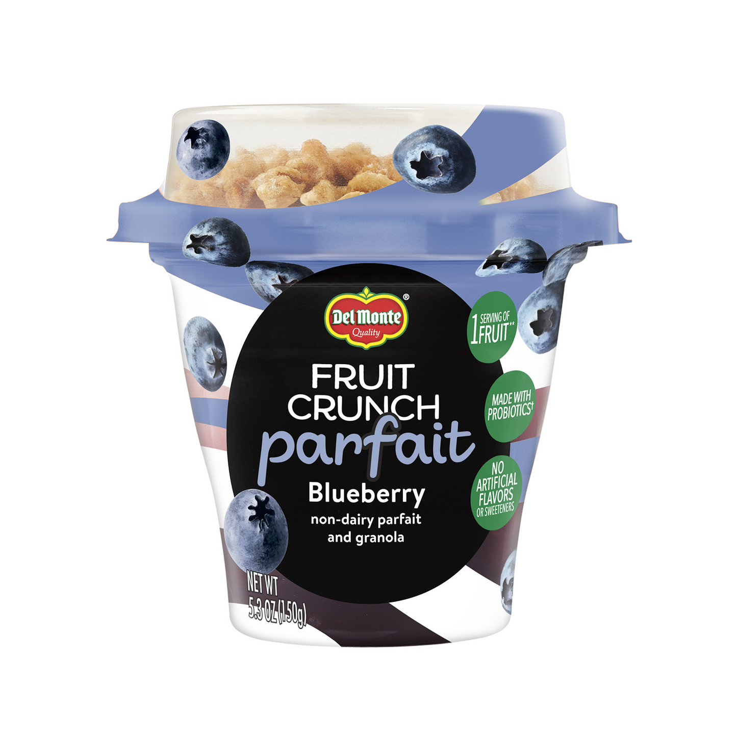 Del Monte® Fruit Crunch Parfait Blueberry Cup 5.3 Ounce Size - 6 Per Case.