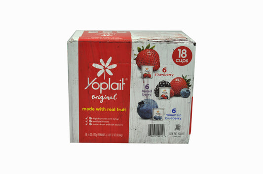 Yoplait® Original Yogurt Single Serve Cup Variety Peach Blueberry Strawberry 108 Ounce Size - 1 Per Case.