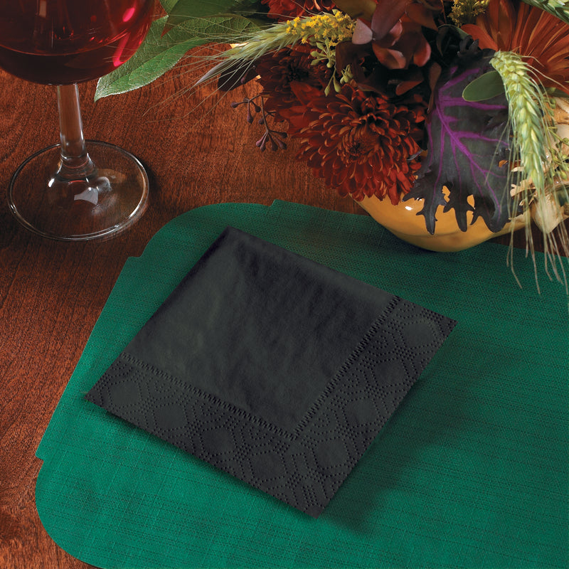 Napkin Beverage Black Ply Fold Regal Embossed 250 Each - 4 Per Case.