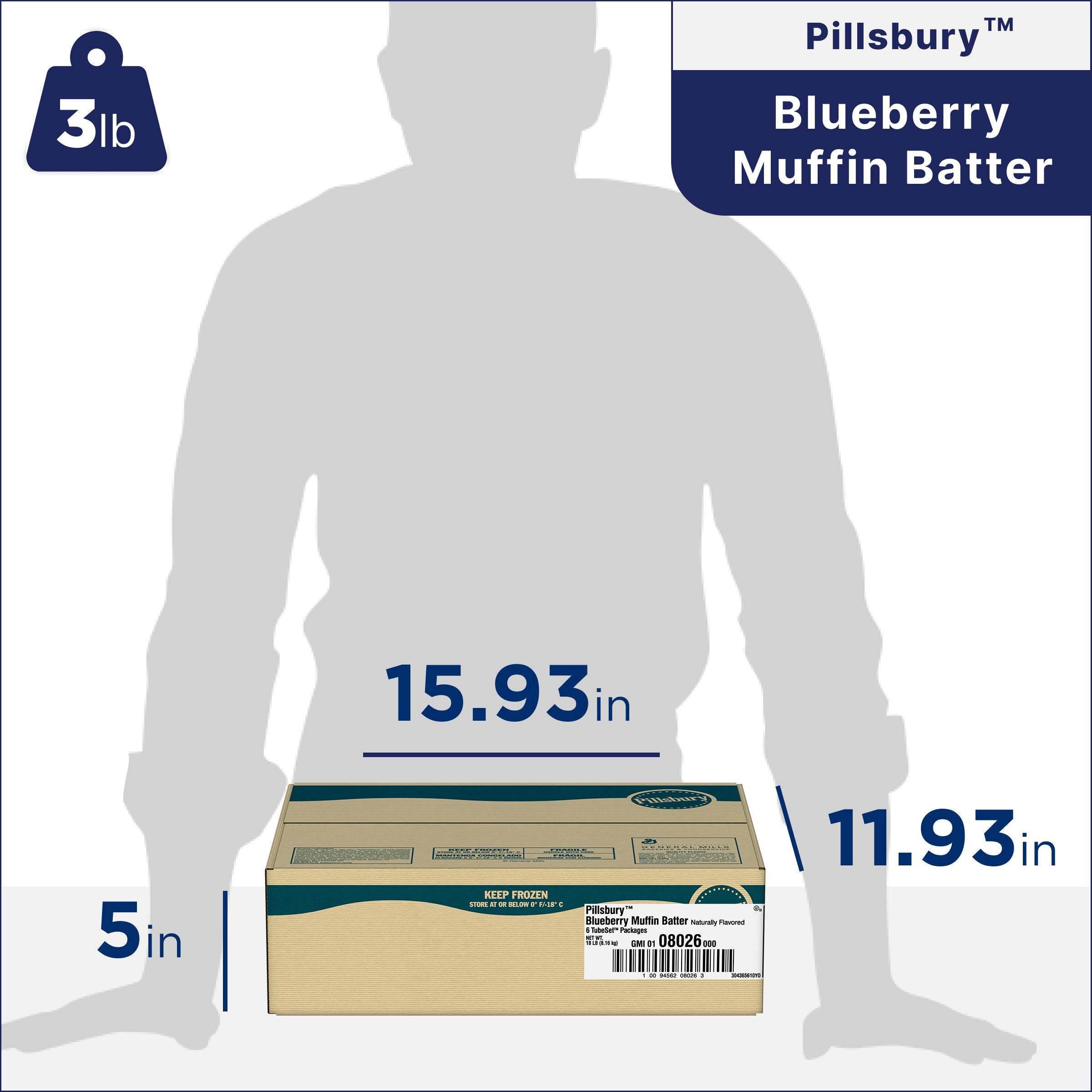 Pillsbury™ Tubeset™ Muffin Batter Blueberry 3 Pound Each - 6 Per Case.