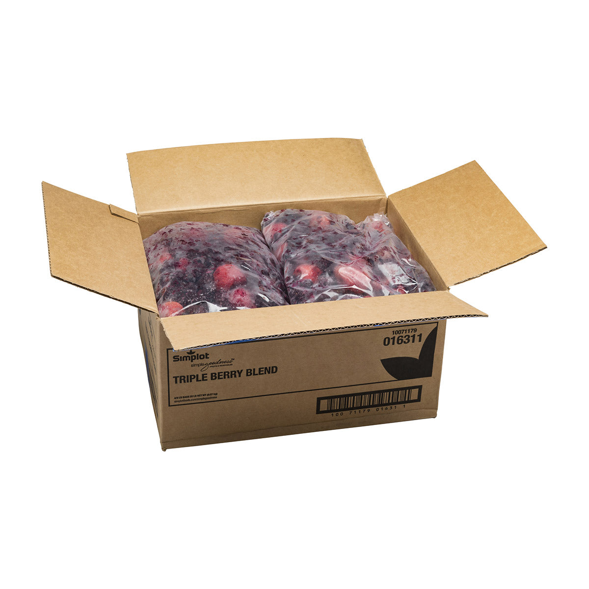 Simplot Simple Goodness Fruit Triple Berry Blend 5 Pound Each - 4 Per Case.