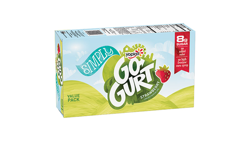 Yoplait® Simply Go Gurt® Yogurt Single Serve Tube Strawberry 32 Ounce Size - 6 Per Case.