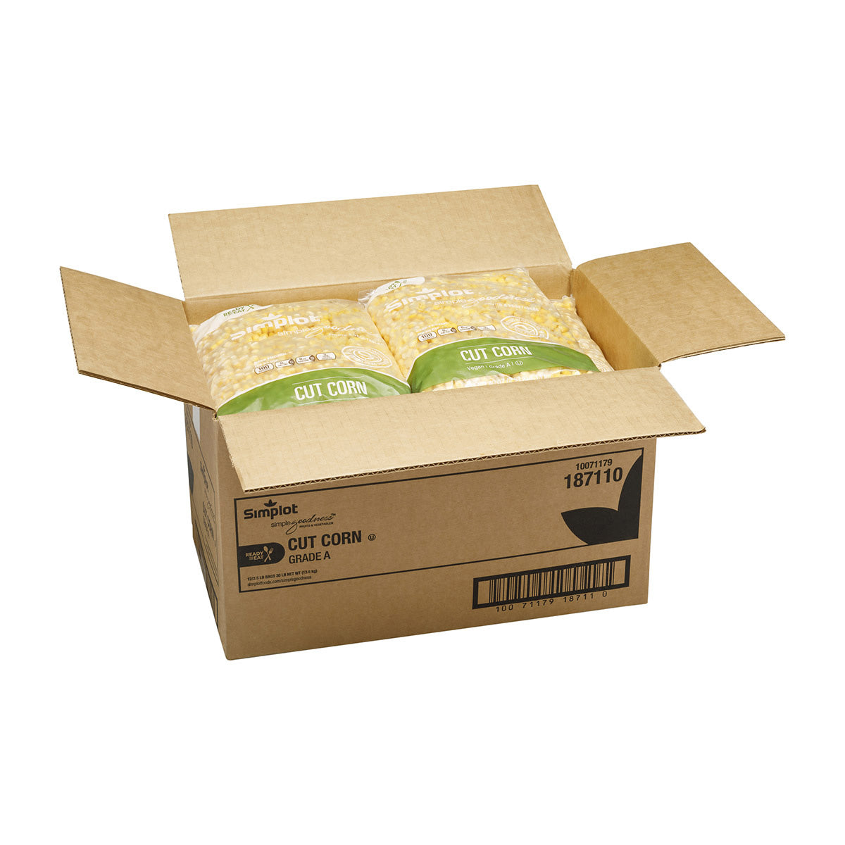 Simplot Simple Goodness Classic Vegetables Cut Corn Golden Jubilee 2.5 Pound Each - 12 Per Case.