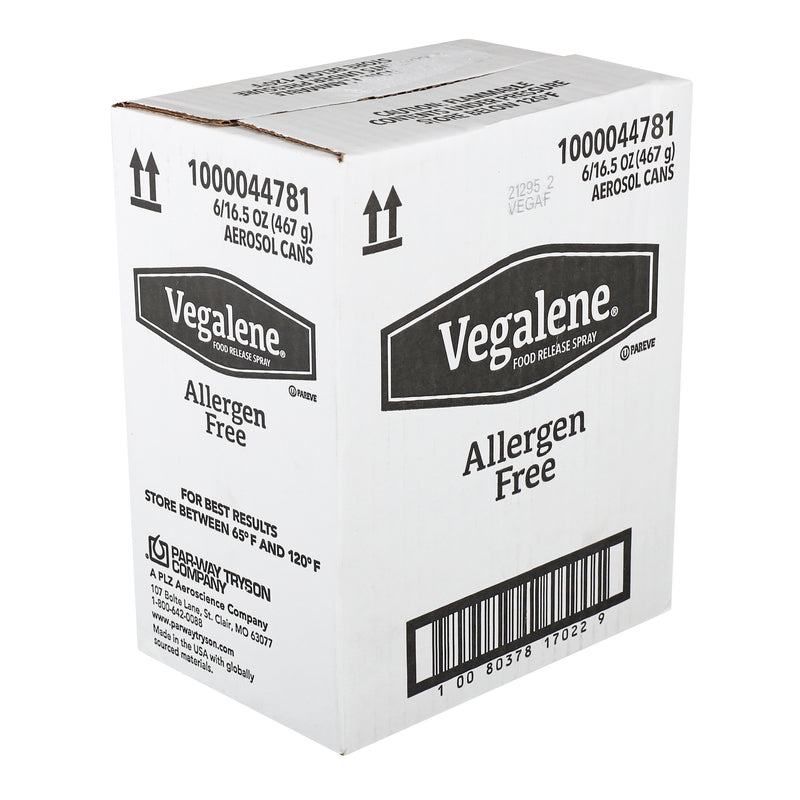 Vegalene® Allergen Free Food Release Aerosol Cans 16.5 Ounce Size - 6 Per Case.