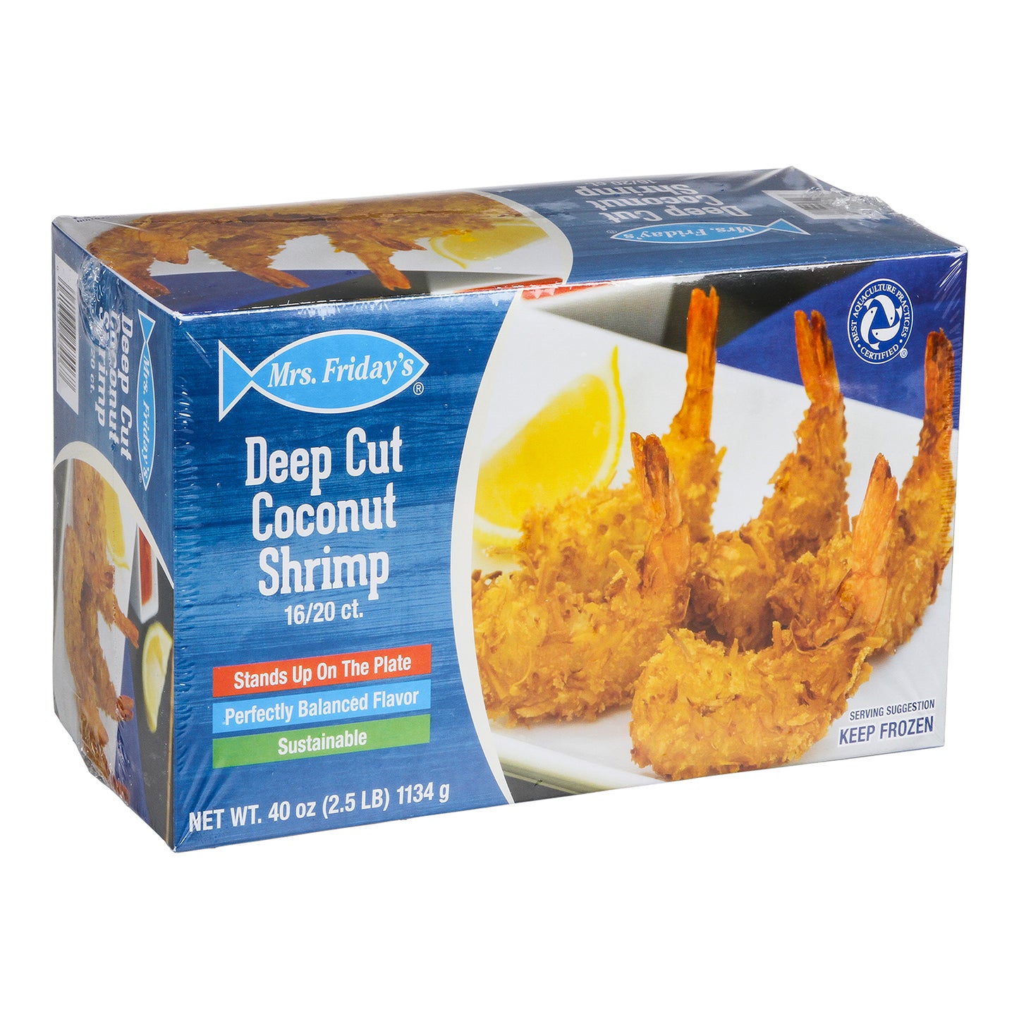 Mrsf Coconut Breaded Dpcut Shrimp 2.5 Pound Each - 4 Per Case.