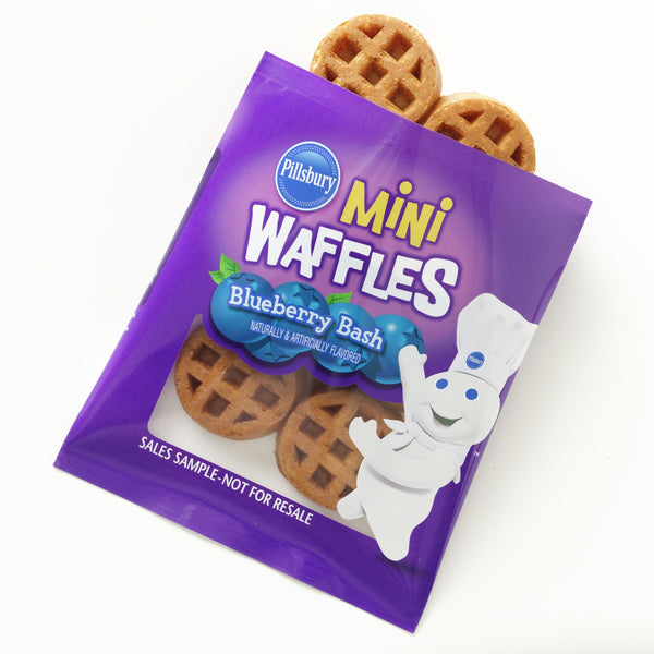 Pillsbury™ Frozen Mini Waffles Blueberry Bash™ 2.47 Ounce Size - 72 Per Case.