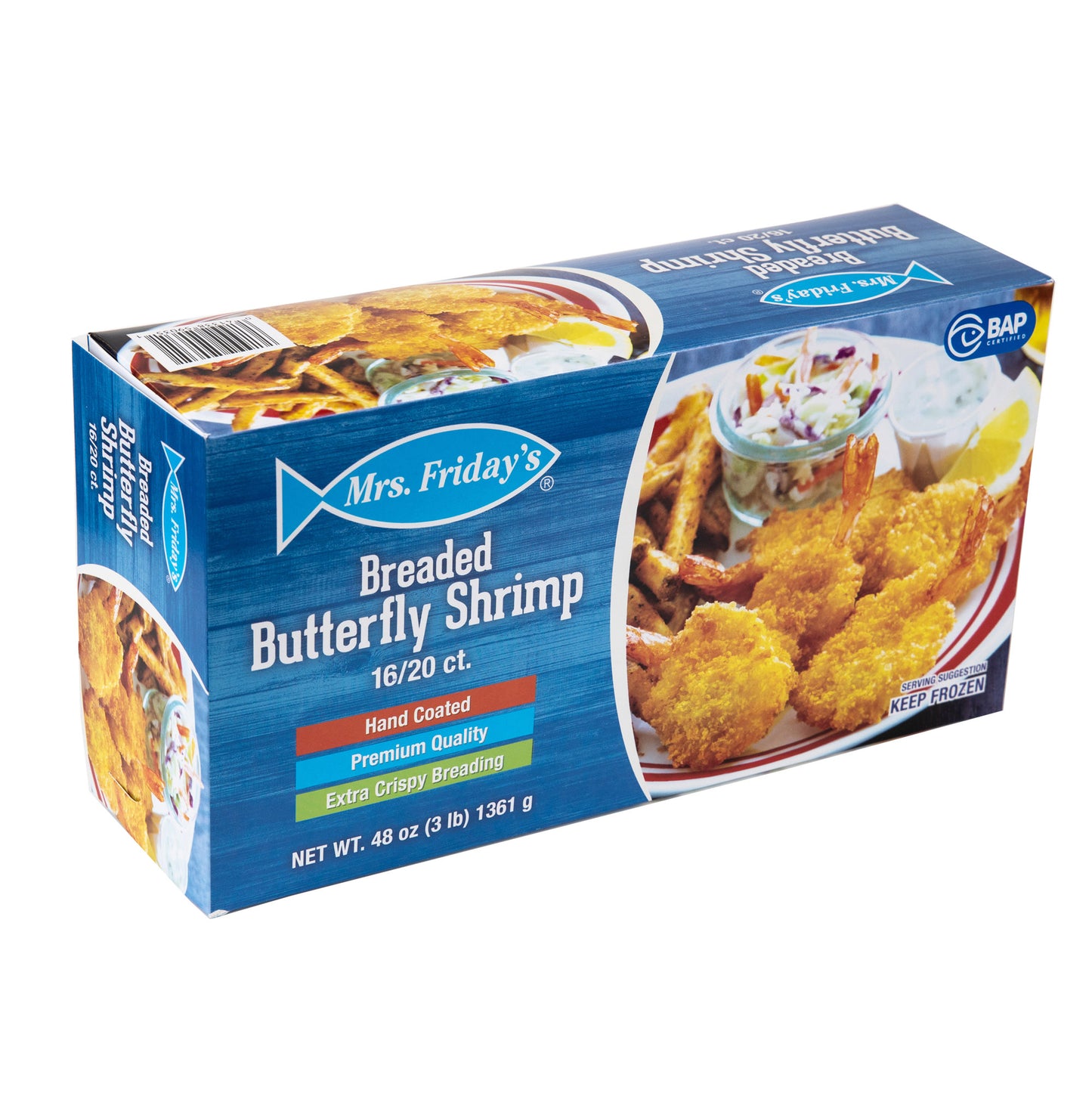 Mrsf Breaded Bfly Shrimp 3 Pound Each - 4 Per Case.