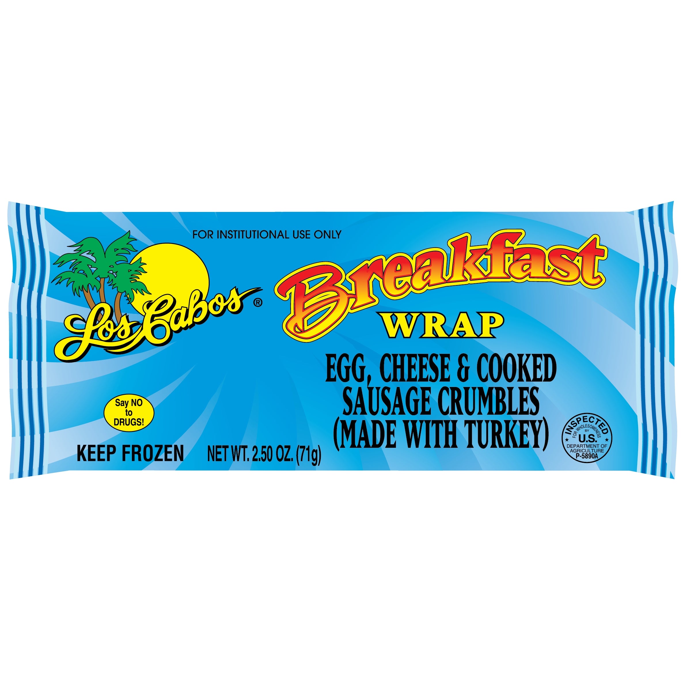 Los Cabos Egg & Cheese Sausage Crumble Turkey 2.5 Ounce Size - 72 Per Case.
