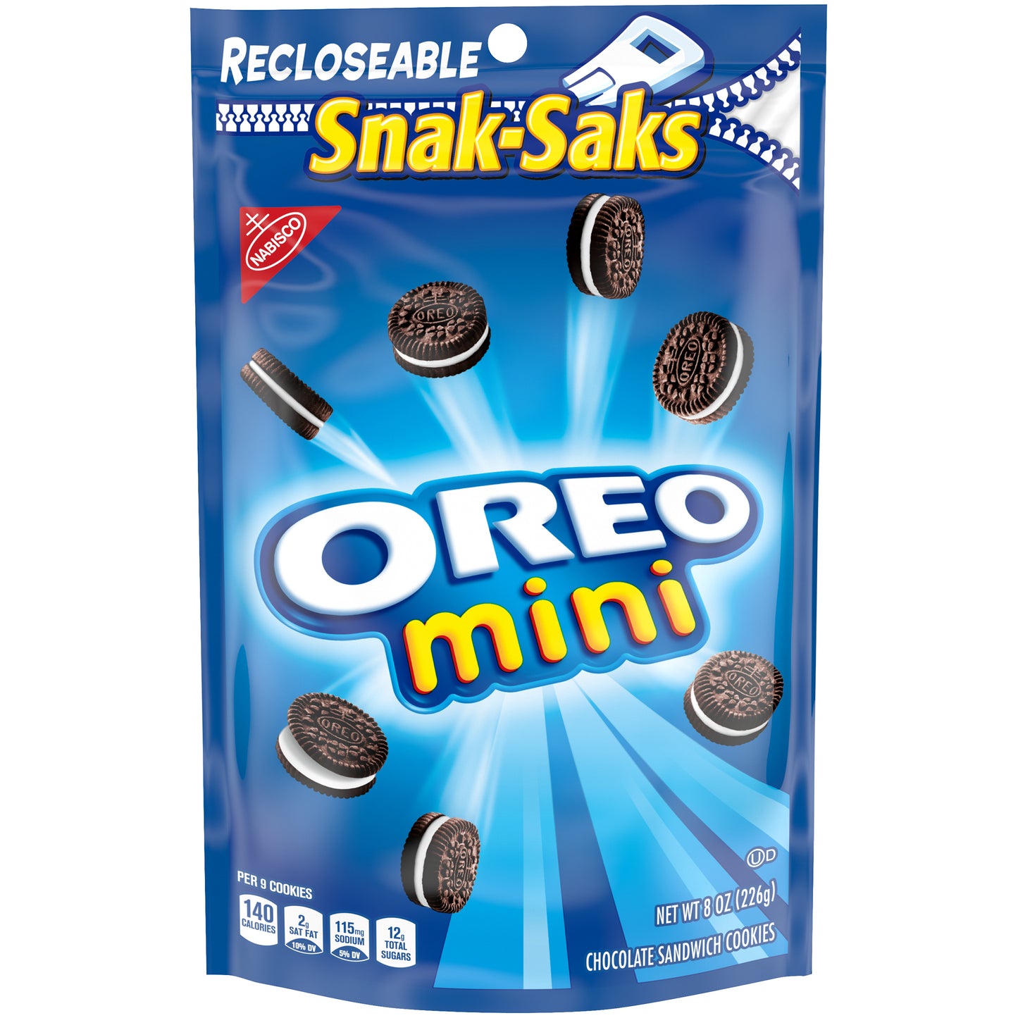 Oreo Mini Snak Saks 8 Ounce Size - 12 Per Case.