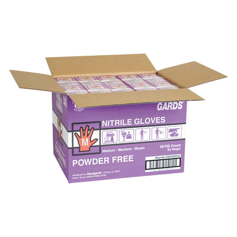 Glove Nitrile Powder Free Purple Medium 100 Each - 10 Per Case.