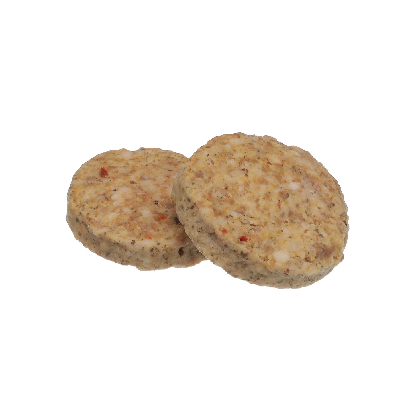 Odoms Tennessee Pride Value Fully Cooked 5" Sliced Sausage Trim Patties 1.5 Ounce Size - 128 Per Case.