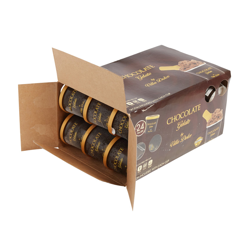 Villa Dolce Dark Chocolate Gelato Portion 3.6 Ounce Size - 24 Per Case.