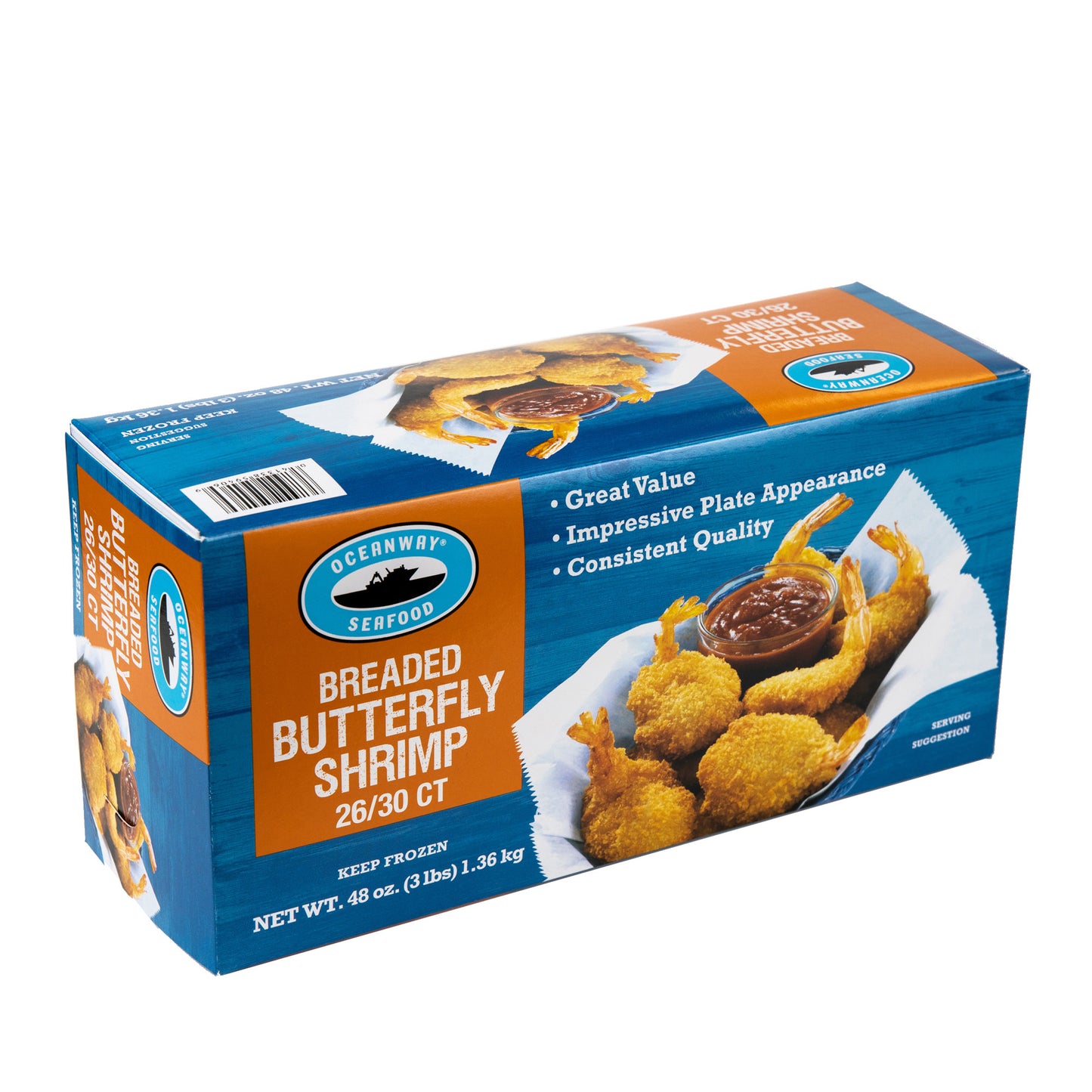 Ow Breaded Butterfly Shrimp 3 Pound Each - 4 Per Case.