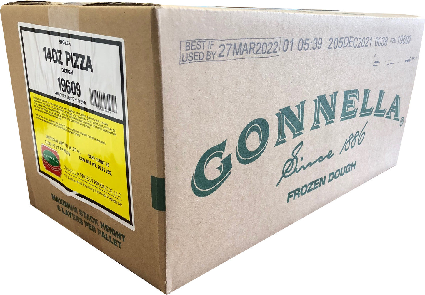 Pizza Dough 14 Ounce Size - 30 Per Case.