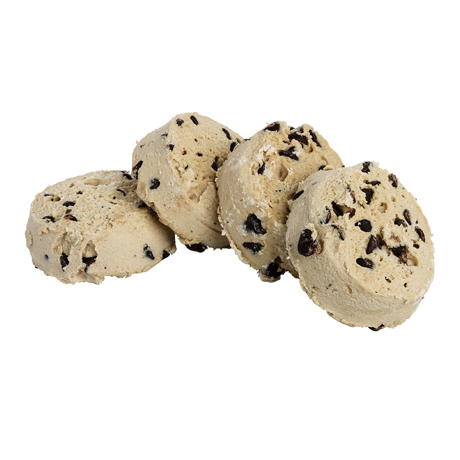 Frozen Cookie Dough Chocolate Chip Bulk Bag 4 Ounce Size - 80 Per Case.