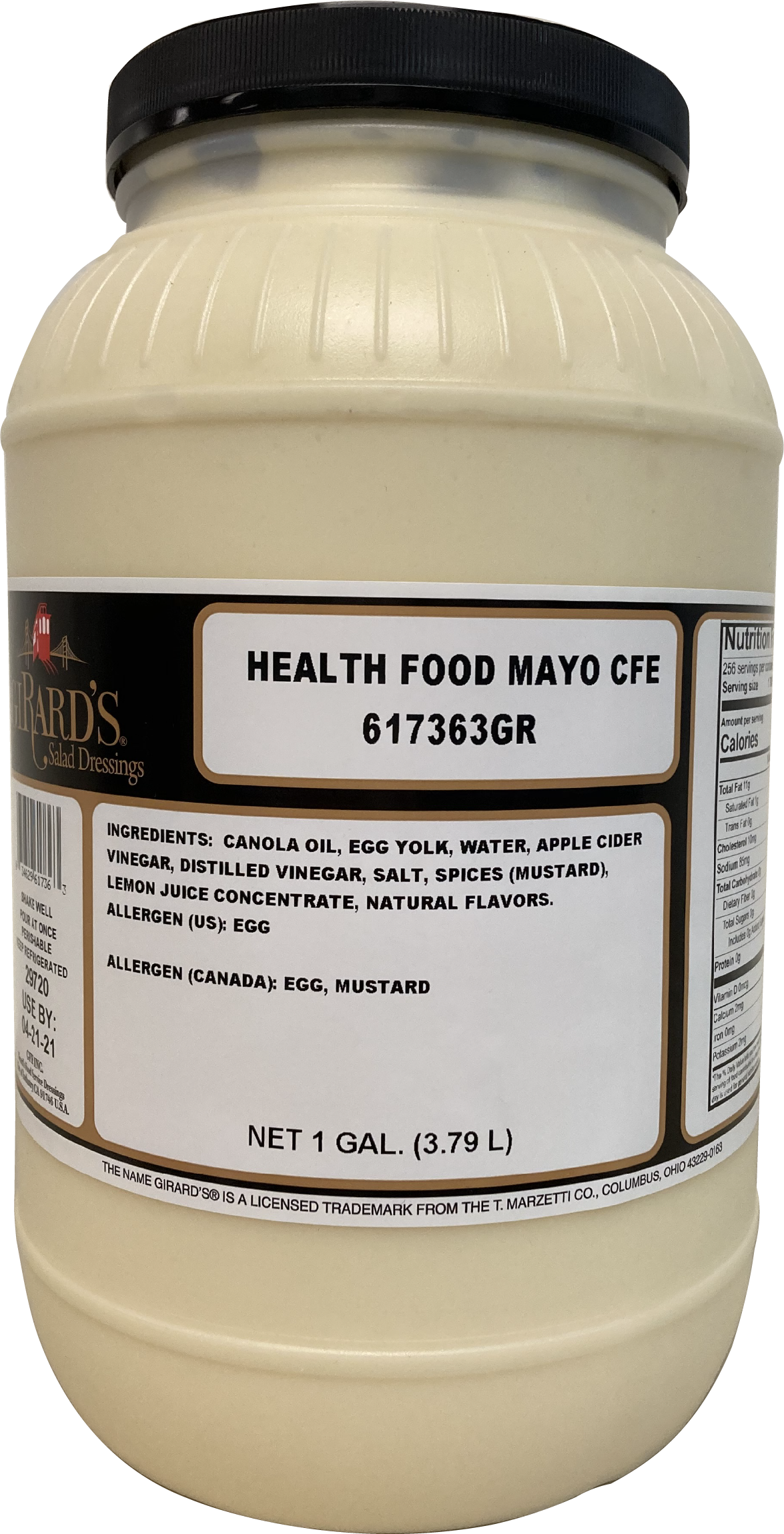 Girard's Health Food Mayo, 1 Gallon, 2 Per Case