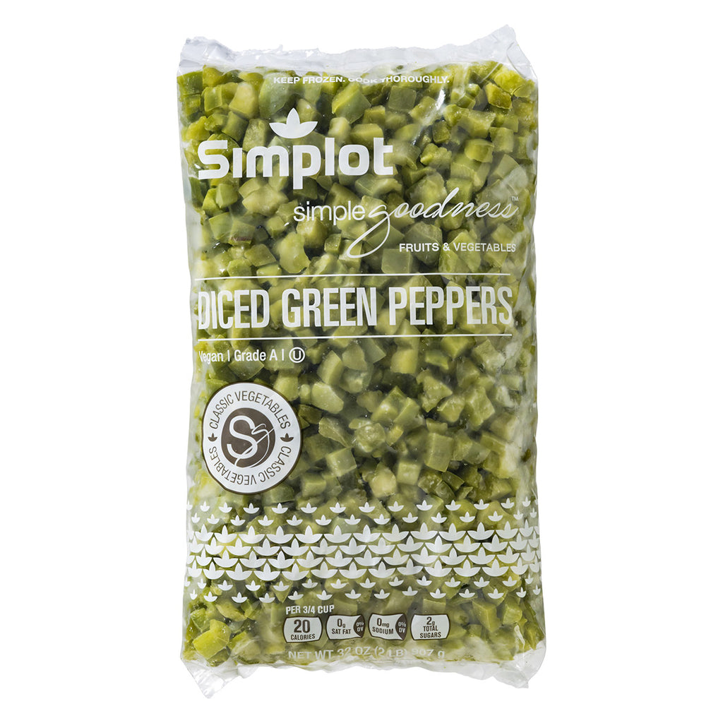 Simplot Simple Goodness Classic Vegetables Pepper & Onion Blend 2 Pound Each - 12 per Case.