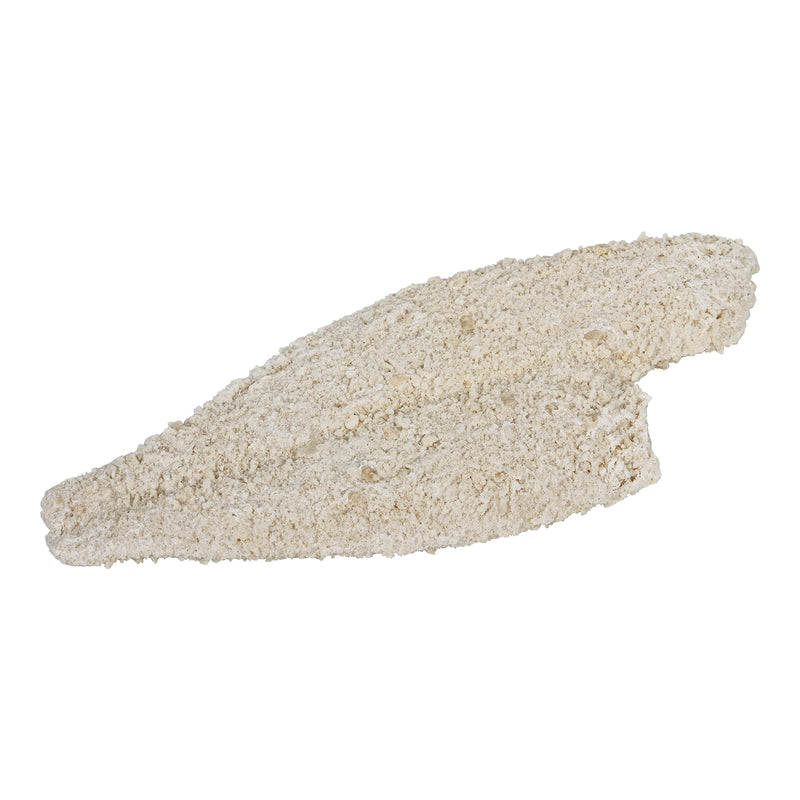 Crunchy Raw Breaded Flounder Fillets Kosher 10 Pound Each - 1 Per Case.