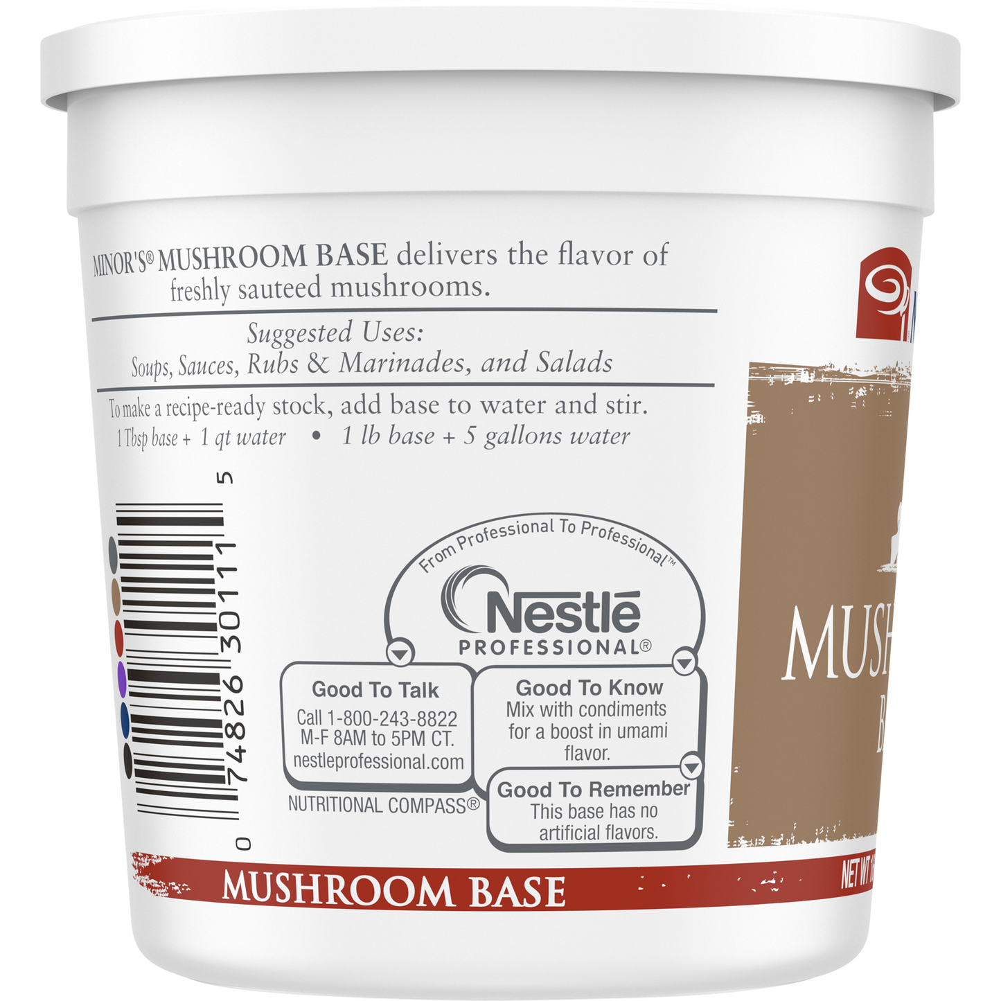 Minor's Mushroom Base (No Added Msg) Gluten Free 1 Pound Each - 6 Per Case.