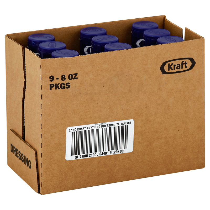 Kraft Italian Dressing Fluid Bottles, 8 Fluid Ounce - 9 Per Case.