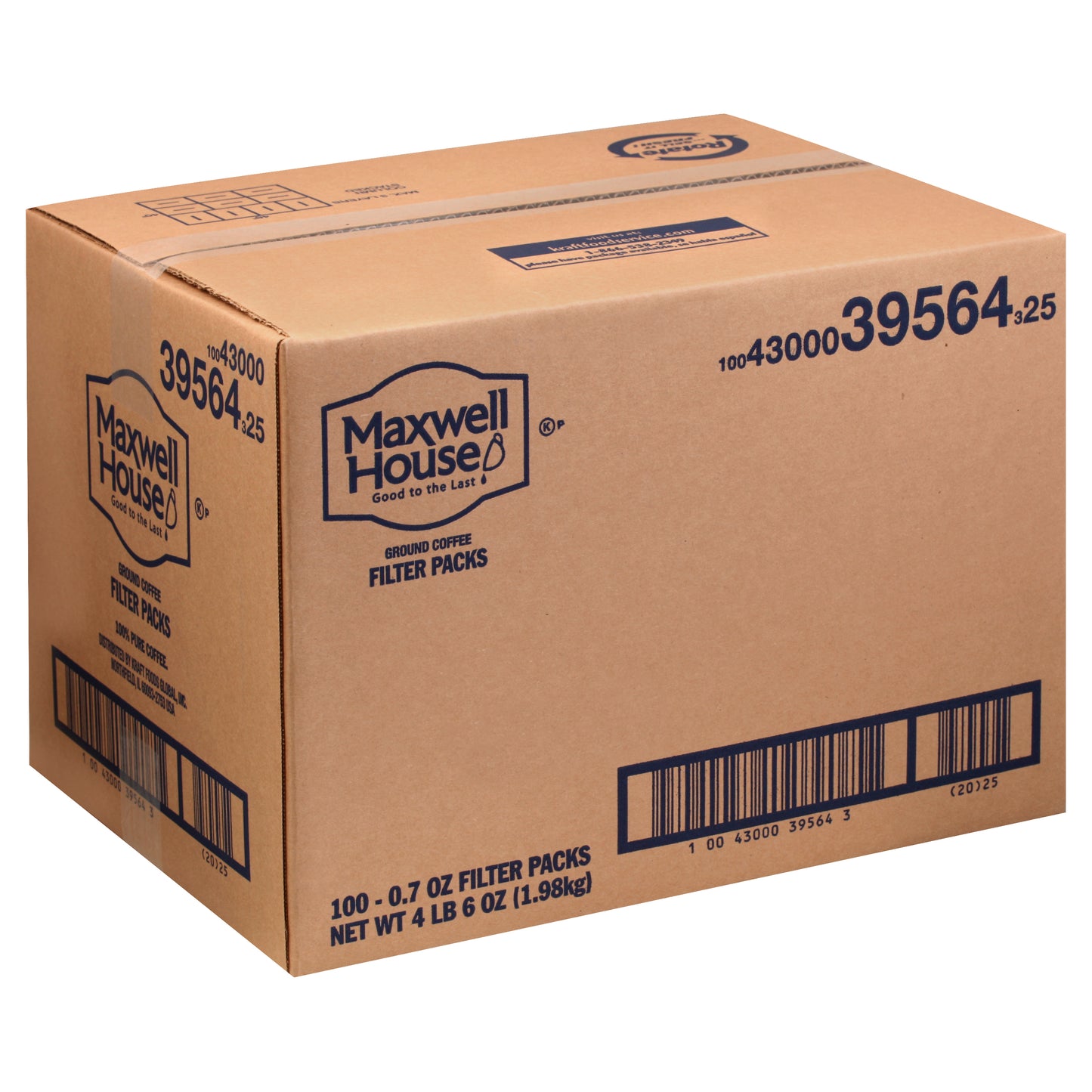 Maxwell House Ground Coffee Filter Packs 100 Case Pack