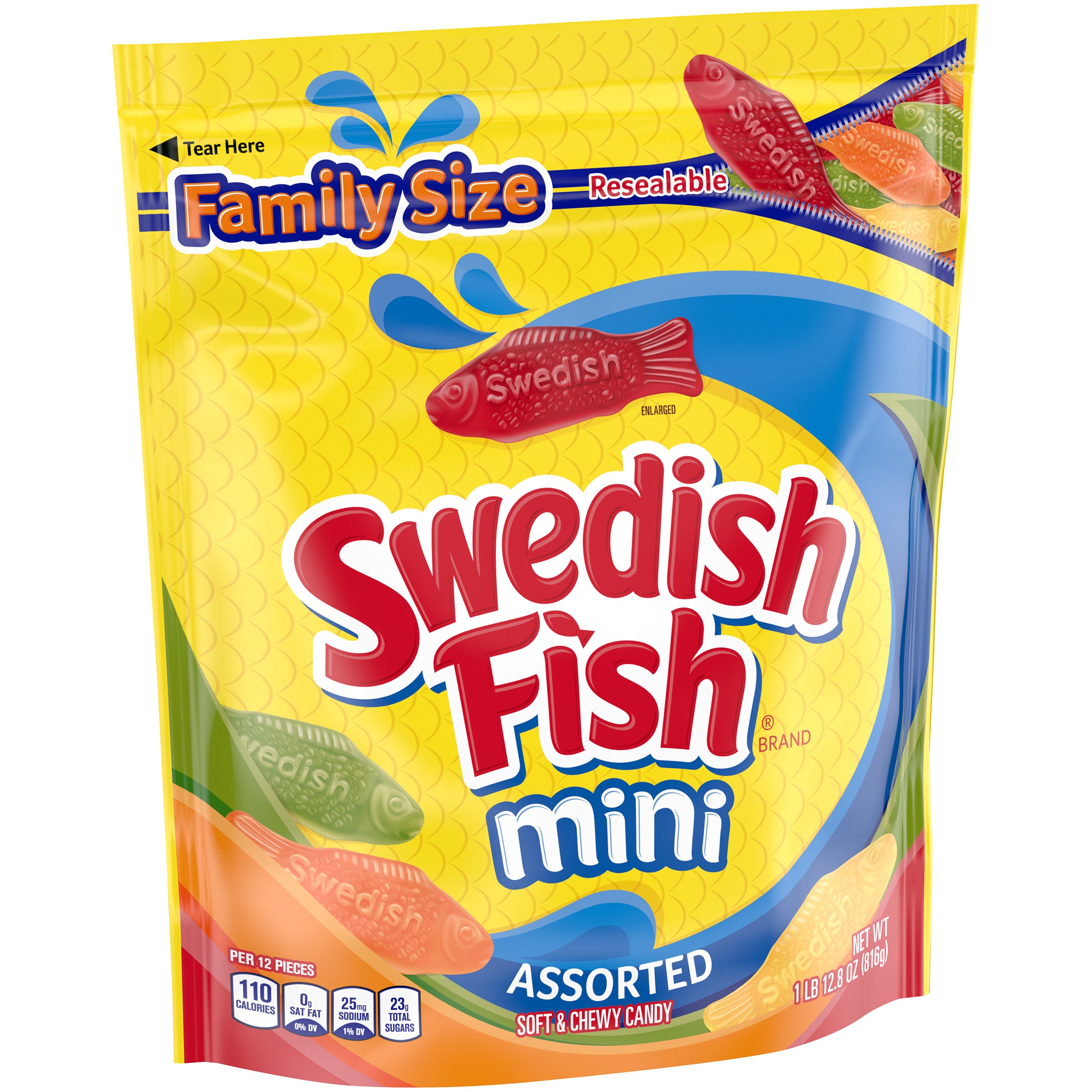 Swedish Fish Soft Candy Assorted Pound 1.8 Pound Each - 4 Per Case.
