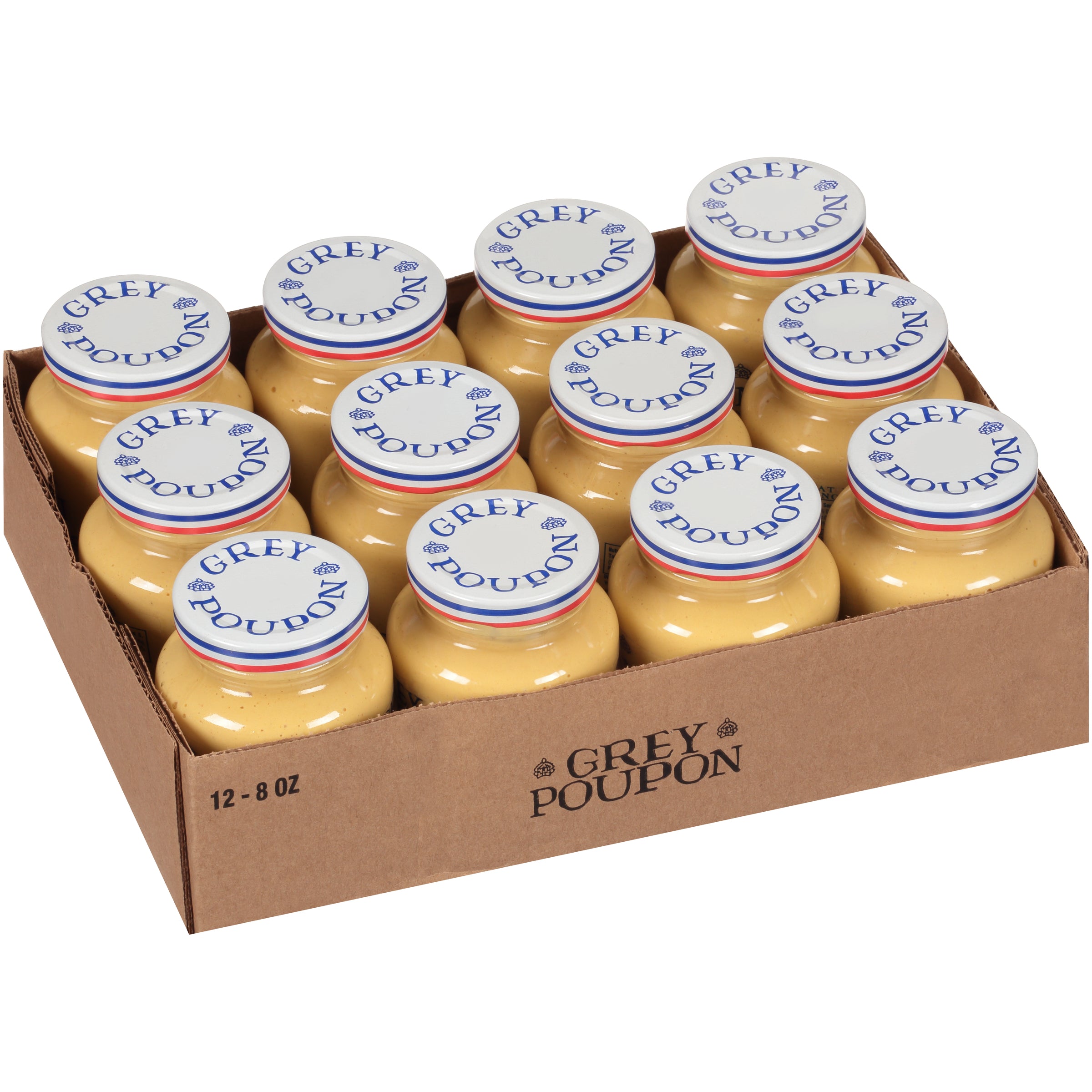 GREY POUPON Dijon Mustard 8 Ounce Jars 12