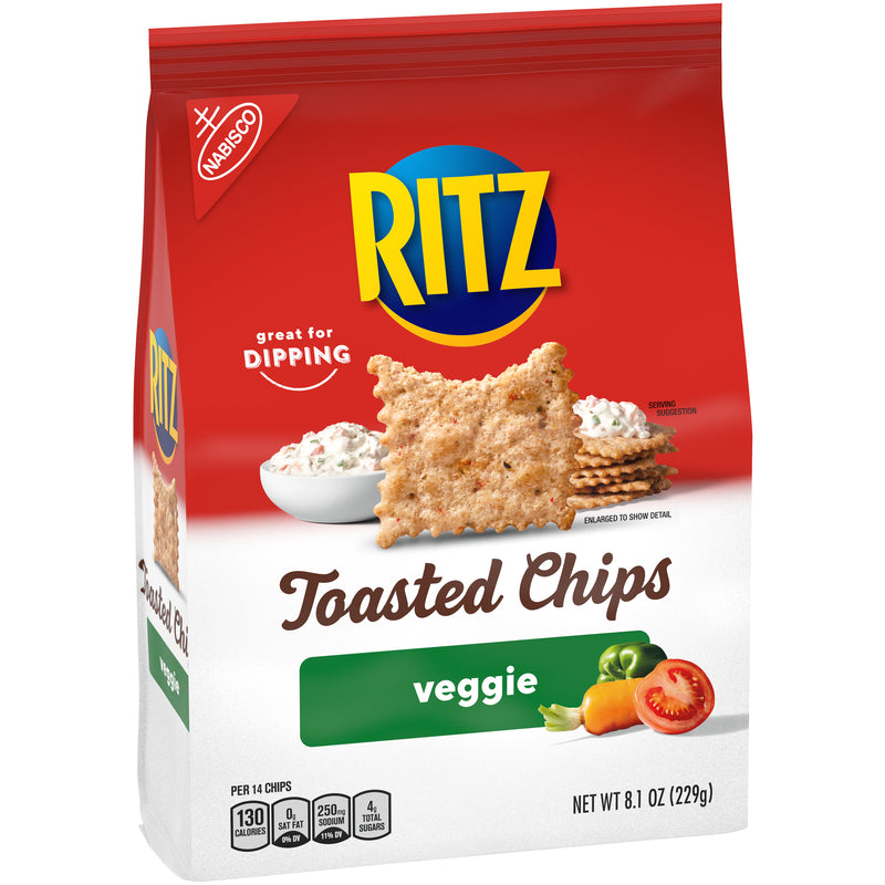 Ritz Veggie Chips 8.1 Ounce Size - 6 Per Case.