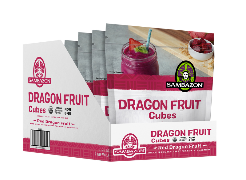 Sambazon Red Dragon Fruit Cubes, 12 Ounces - 8 Per Case.