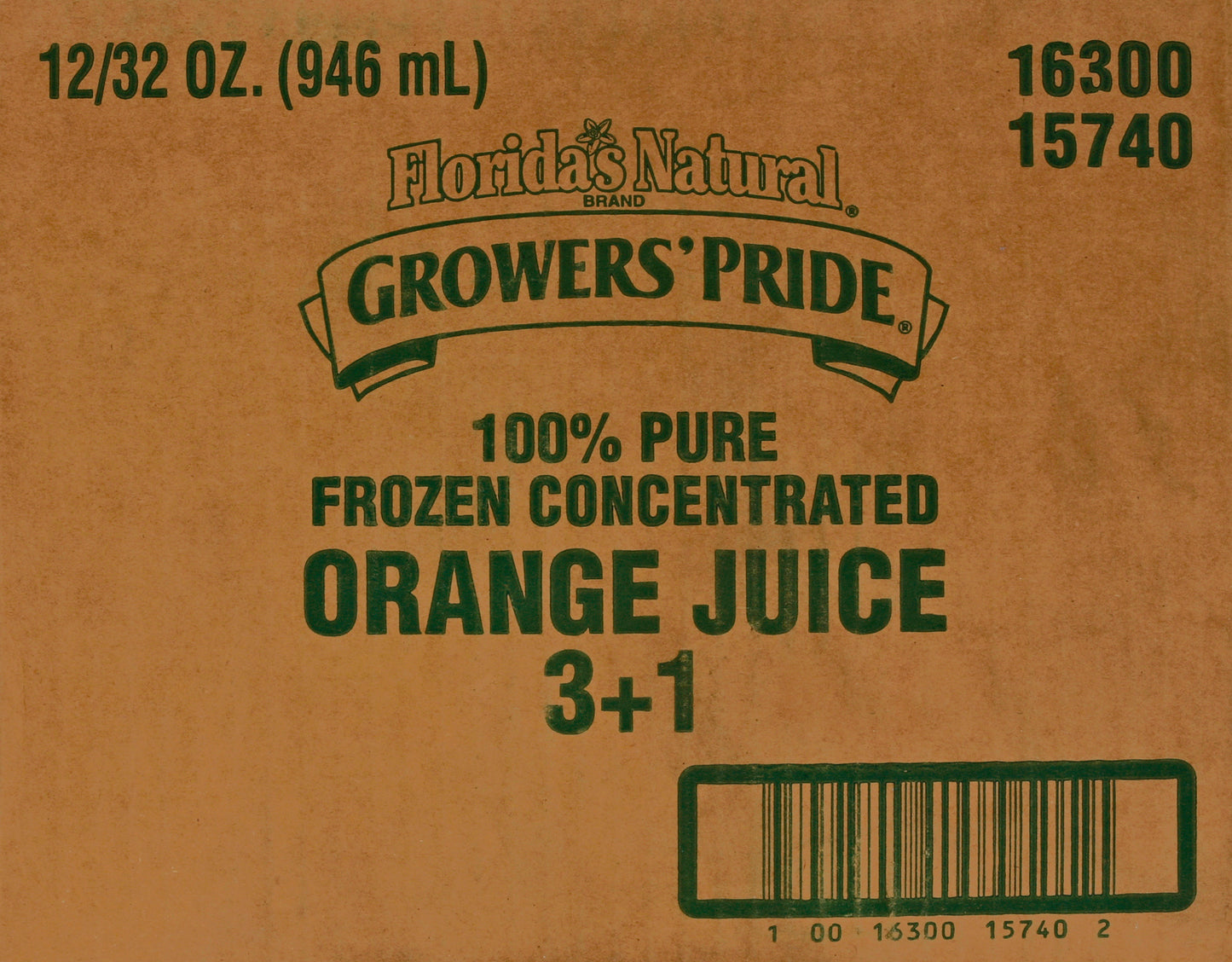 Florida Natural Growers' Pride from Concentrate Frozen Orange Juice - 32 Fluid Ounce - 12 Per Case.