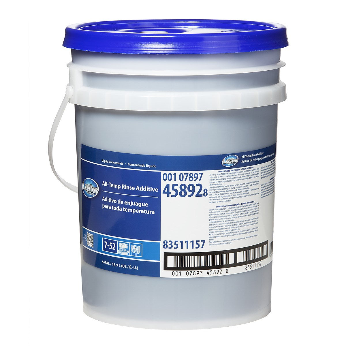 Luster All Temp Rinse Aid Concentrate Closedloop Gal 5 Gallon - 1 Per Case.