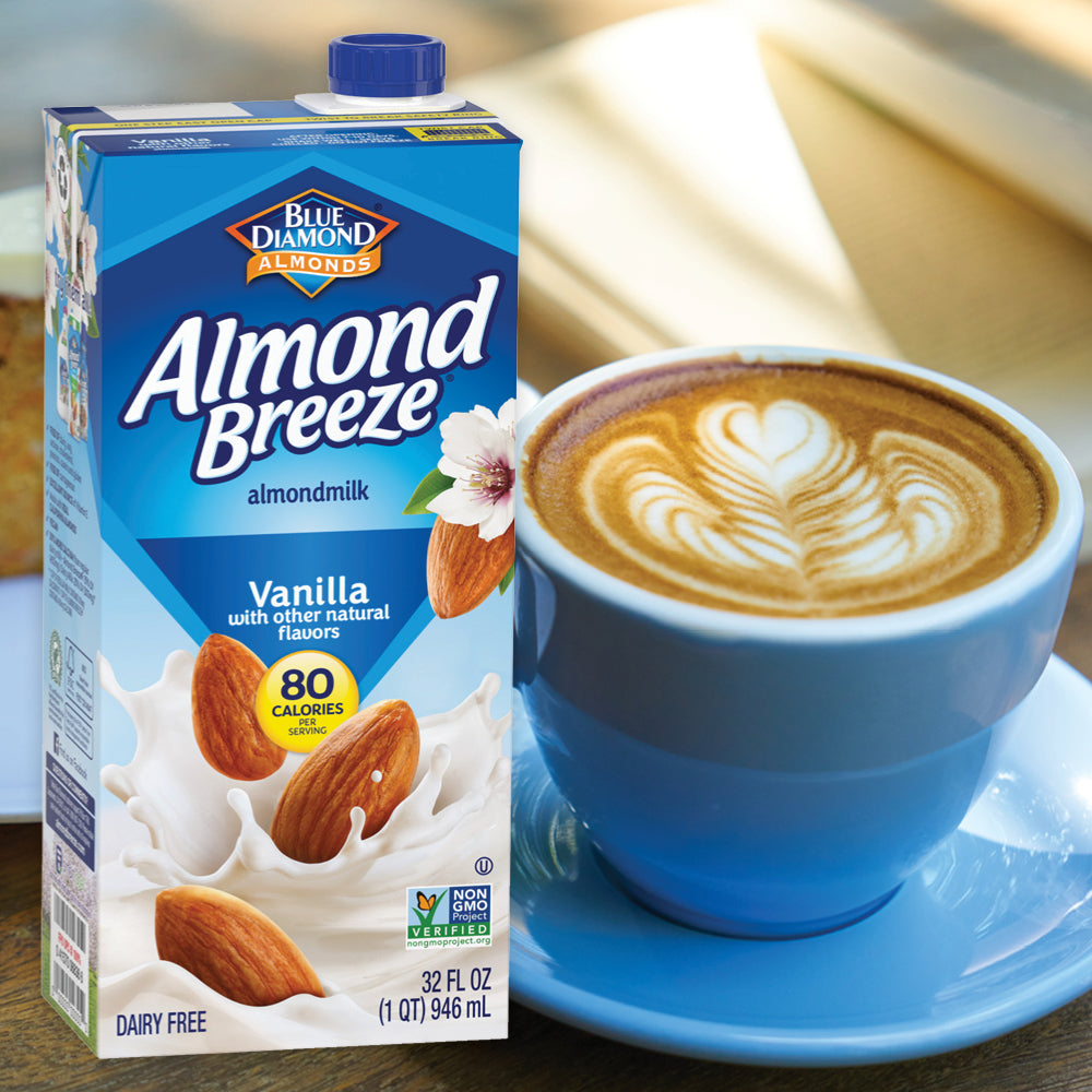 Almond Breeze Beverage Vanilla Almond Milk 32 Ounce Size - 12 Per Case.