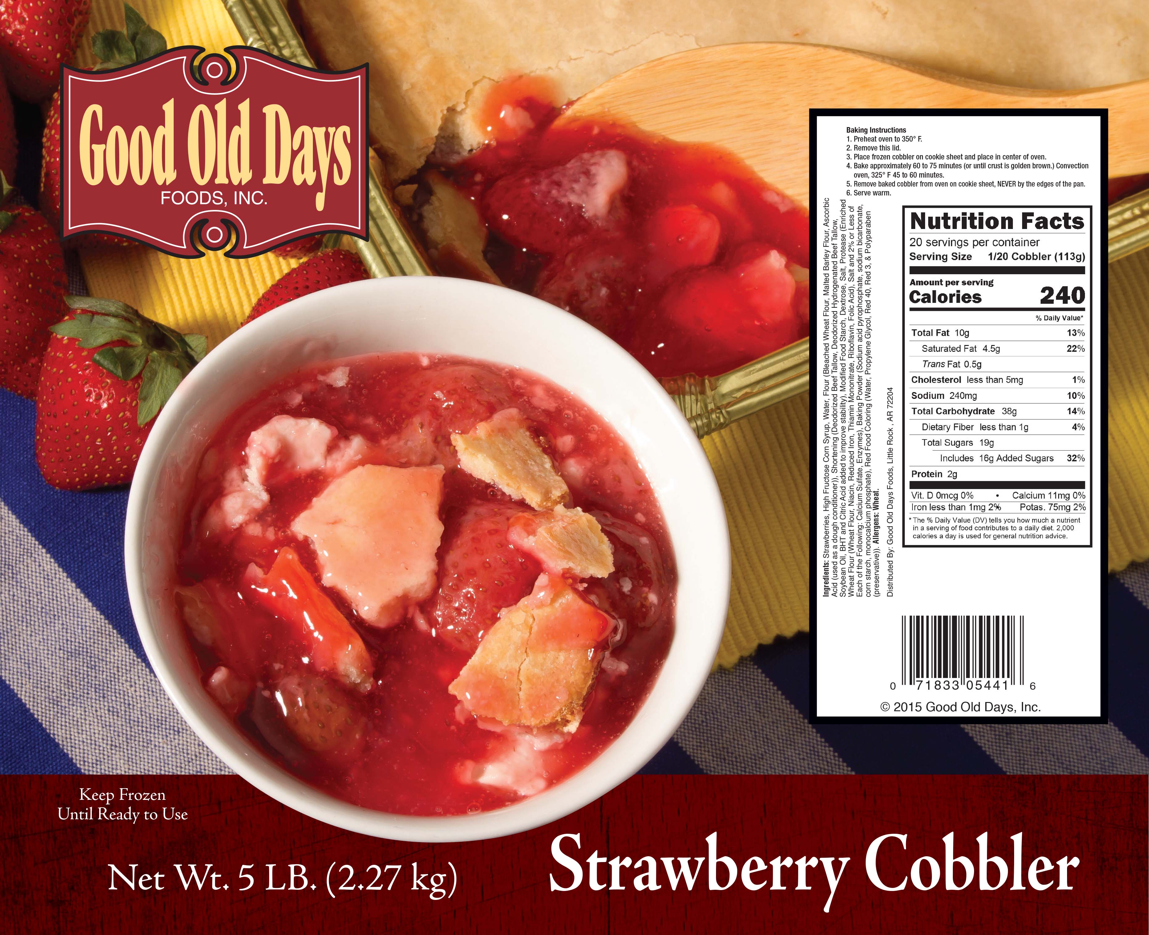 Strawberry Cobbler 5 Pound Each - 4 Per Case.