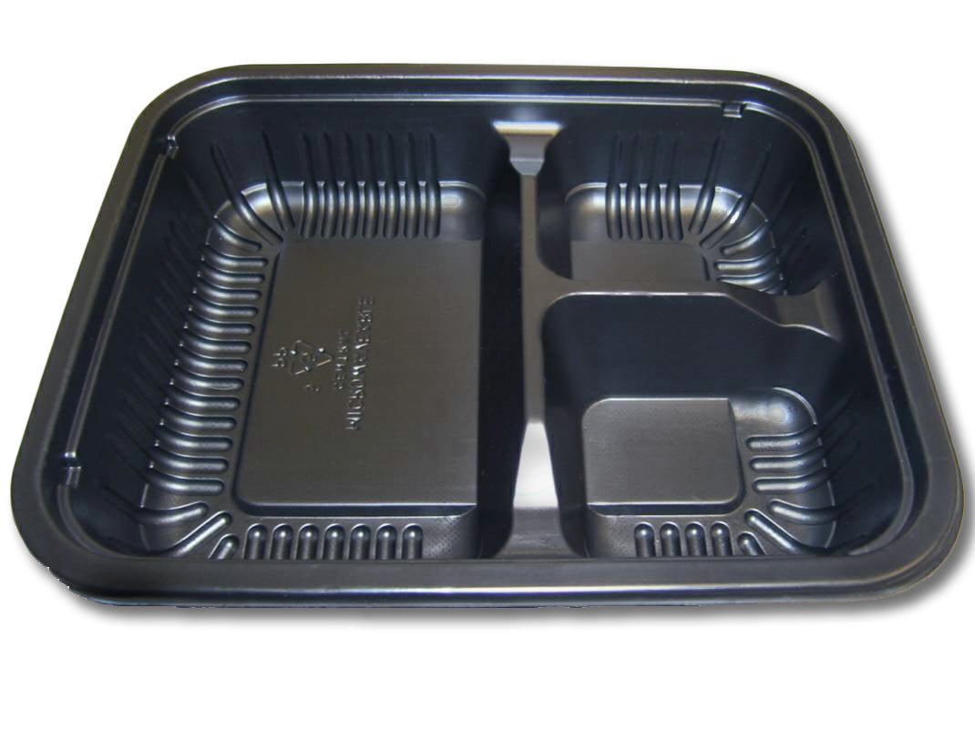 Oblong Black Ribbed 125 Each - 250 Per Case.