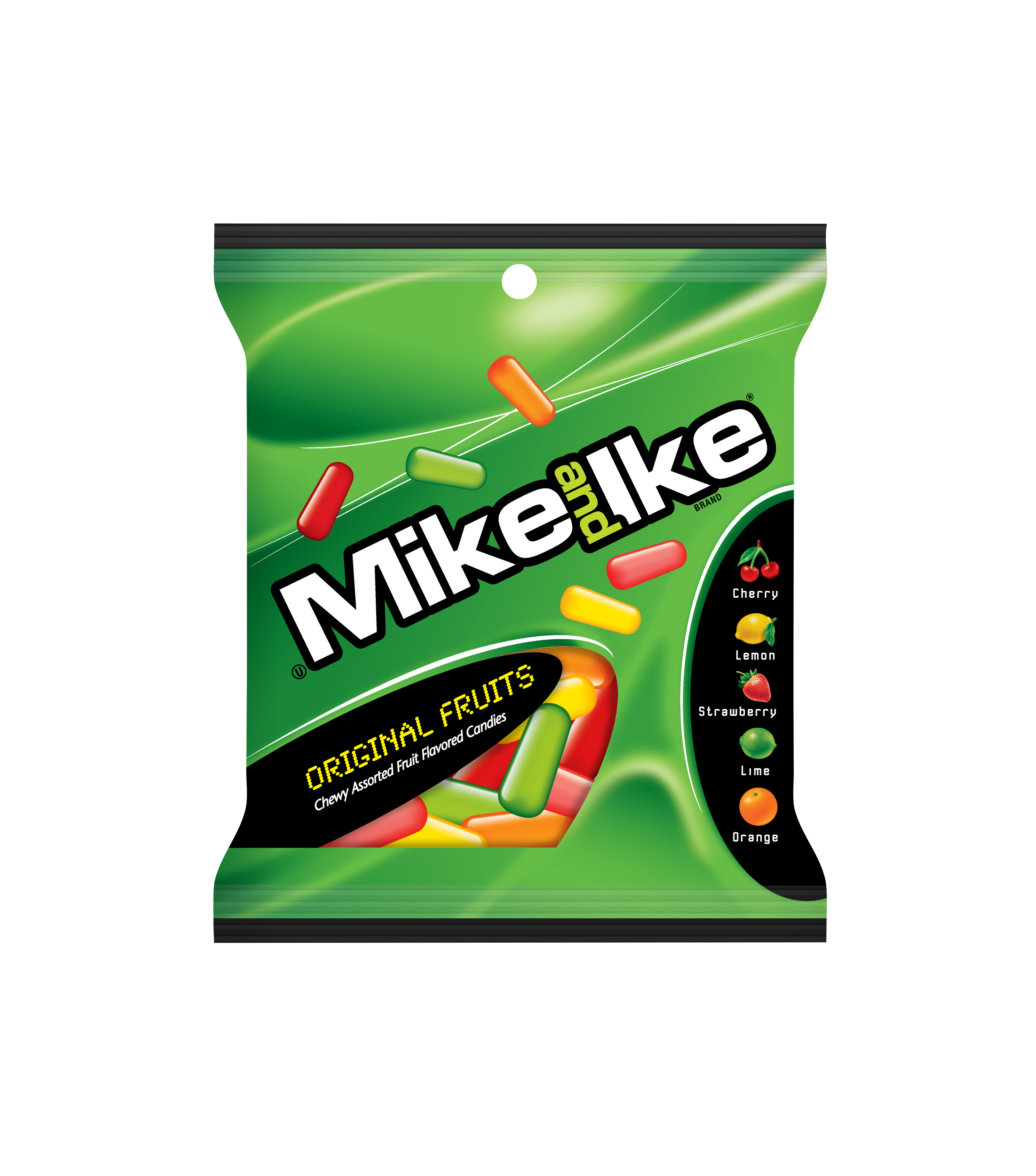 Mike And Ike® Peg Bag Original FruitsCase 5 Ounce Size - 12 Per Case.