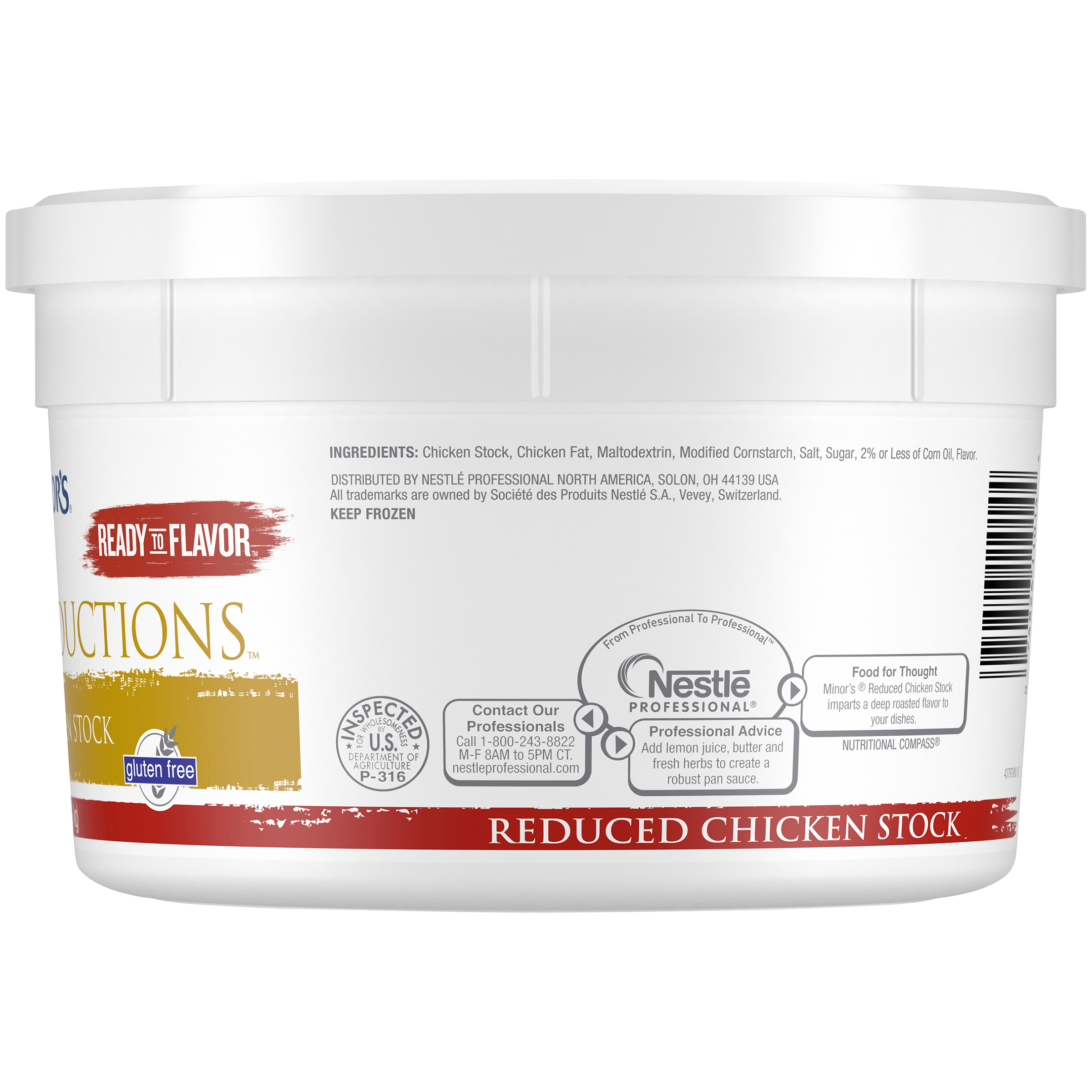 Minor's Classical Reduction Gluten Free Reduced Chicken Stock 3 Pound Each - 4 Per Case.