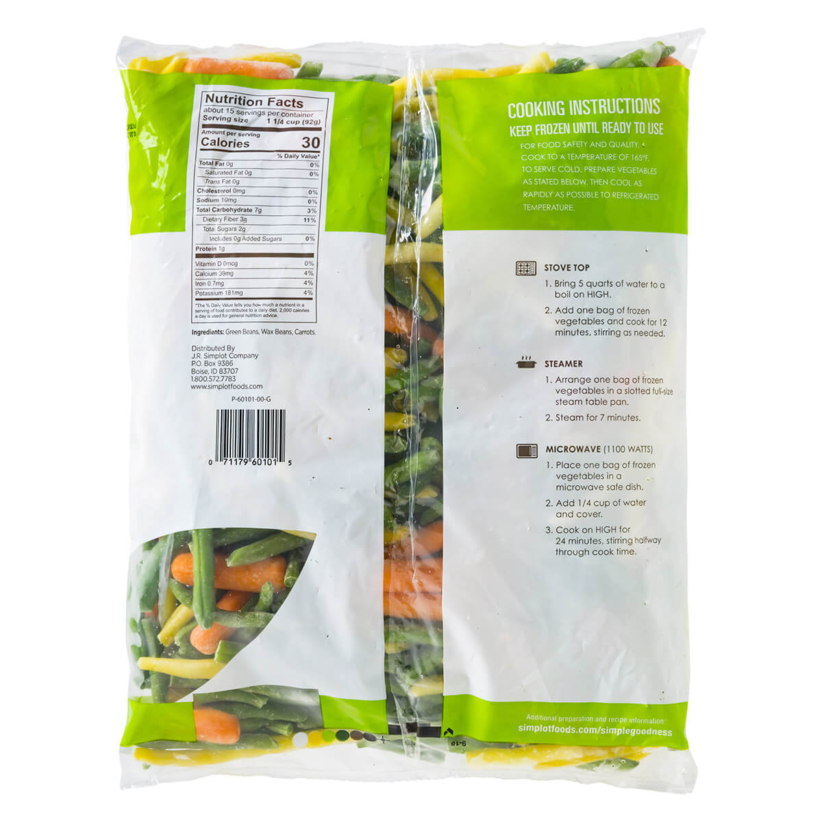 Simplot Simple Goodness Premium Vegetables Monaco Vegetable Blend 3 Pound Each - 8 Per Case.