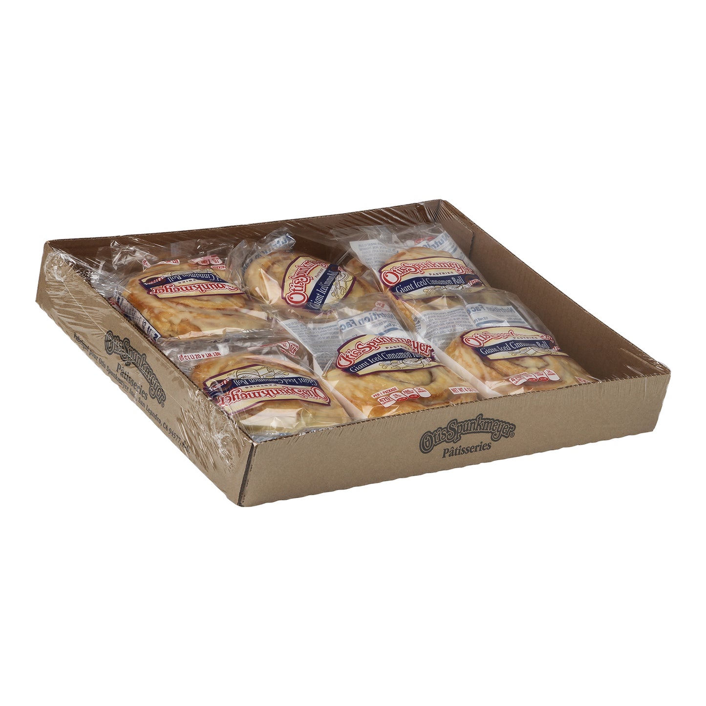 Cinnamon Rolls Giant Iced Individually Wrapped Tray 4 Ounce Size - 48 Per Case.