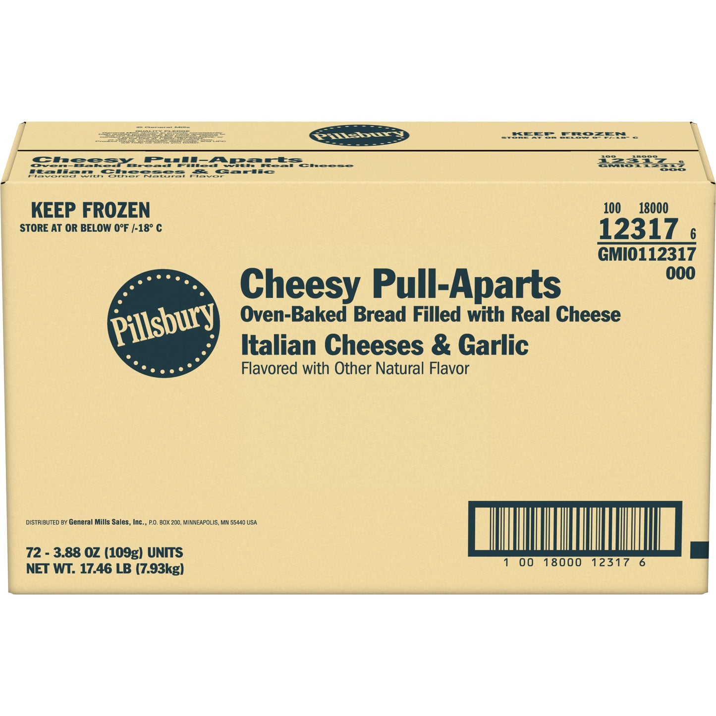 Pillsbury™ Individually Wrapped Cheesy Pull Aparts Italian Cheeses & Garlic 3.88 Ounce Size - 72 Per Case.