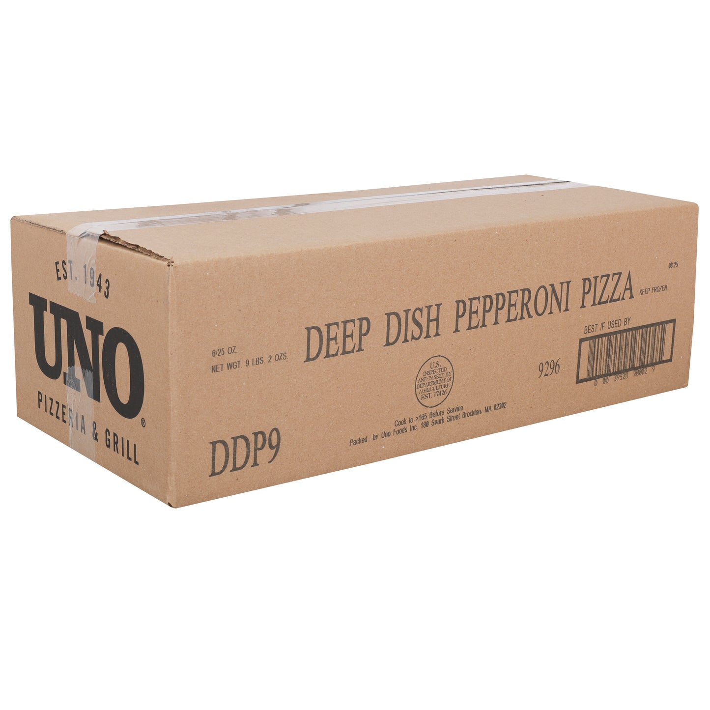 Uno Foods Inc 9" Deep Dish Pepperoni Pizza 6 Each - 1 Per Case.