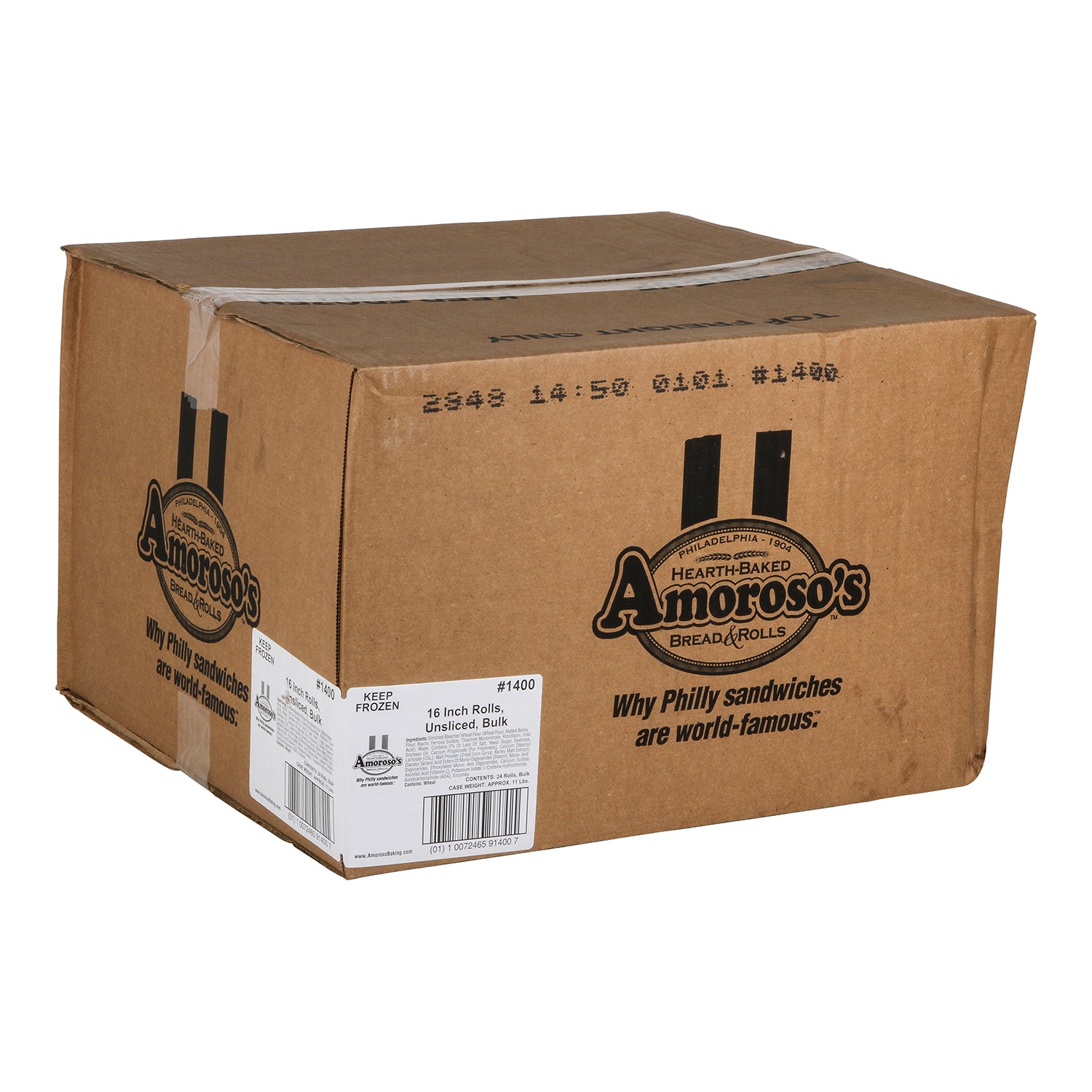 Amoroso's Baking Company In Roll Unsliced Ea 4 Each - 6 Per Case.